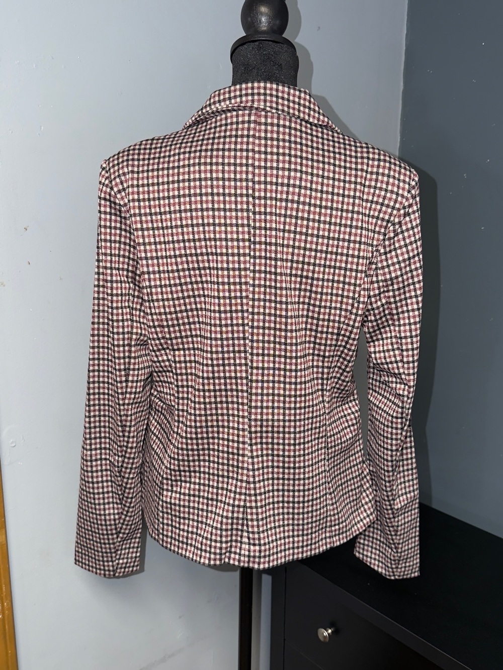 Houndstooth Pattern Single-Button Women's Blazer - Picture 3 of 6